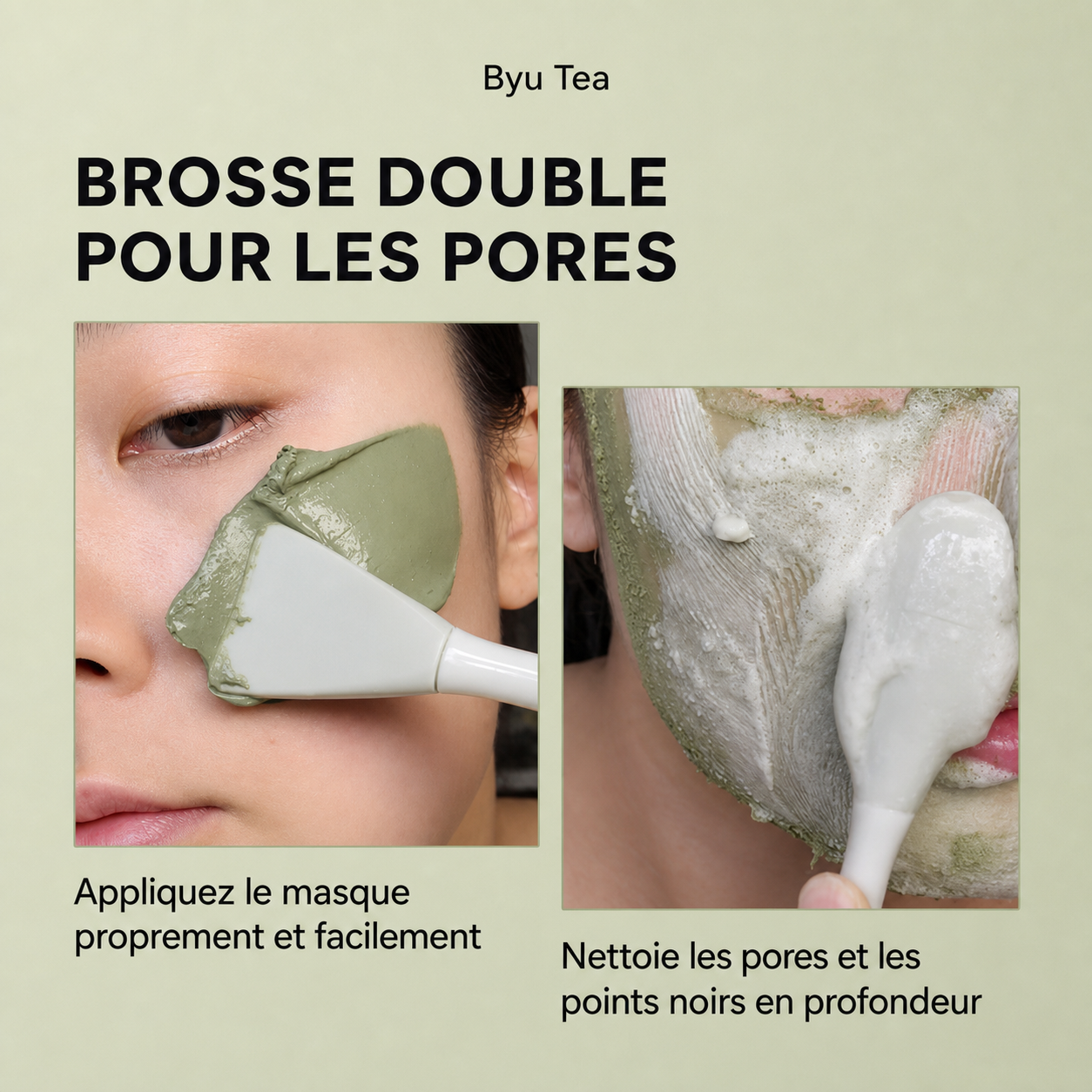 Brosse Double Action Nettoyante & Applicatrice